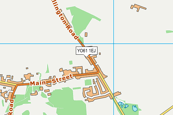YO61 1EJ map - OS VectorMap District (Ordnance Survey)