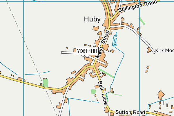 Huby Playing Fields map (YO61 1HH) - OS VectorMap District (Ordnance Survey)