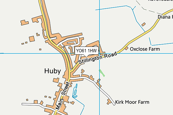YO61 1HW map - OS VectorMap District (Ordnance Survey)
