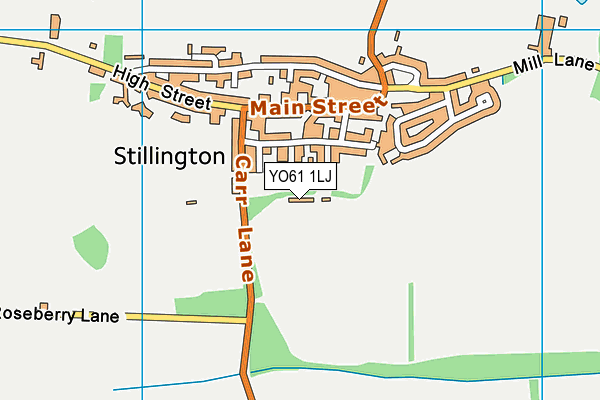 Stillington Sports And Social Club map (YO61 1LJ) - OS VectorMap District (Ordnance Survey)