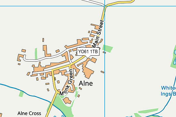 Alne Cricket Club map (YO61 1TB) - OS VectorMap District (Ordnance Survey)