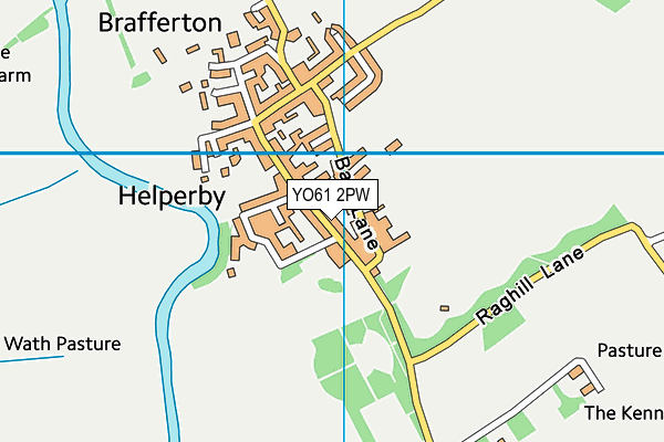 YO61 2PW map - OS VectorMap District (Ordnance Survey)