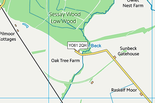 YO61 2QH map - OS VectorMap District (Ordnance Survey)