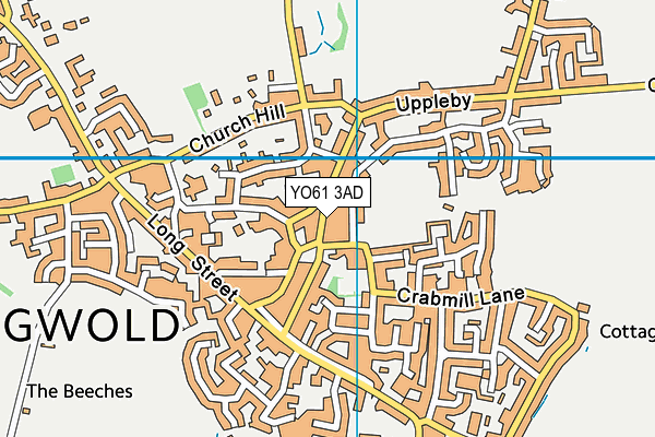 YO61 3AD map - OS VectorMap District (Ordnance Survey)