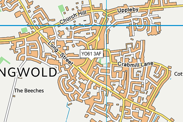 YO61 3AF map - OS VectorMap District (Ordnance Survey)