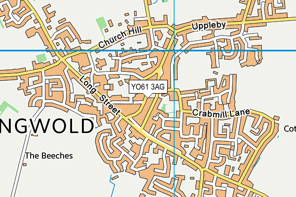 YO61 3AG map - OS VectorMap District (Ordnance Survey)