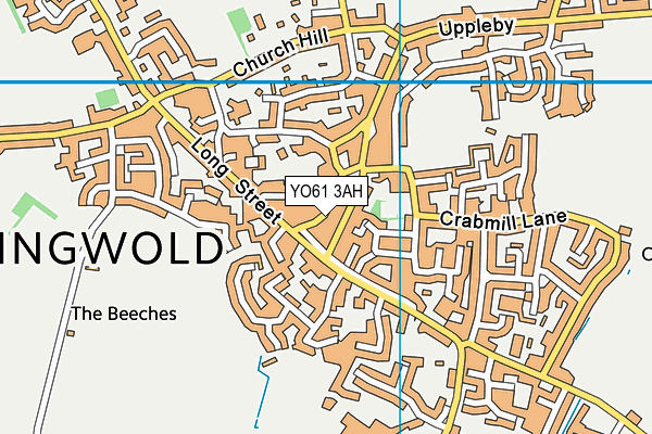 YO61 3AH map - OS VectorMap District (Ordnance Survey)