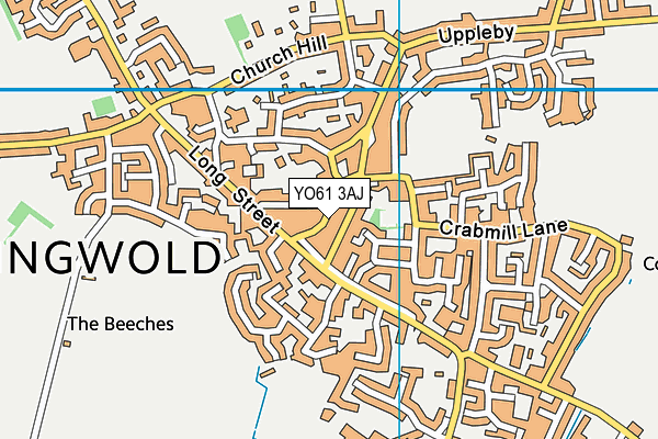 YO61 3AJ map - OS VectorMap District (Ordnance Survey)