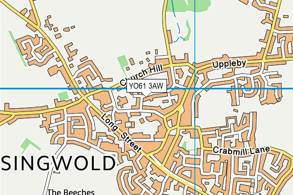 YO61 3AW map - OS VectorMap District (Ordnance Survey)