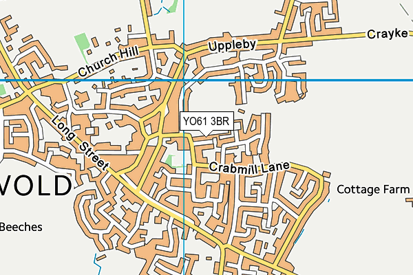 YO61 3BR map - OS VectorMap District (Ordnance Survey)