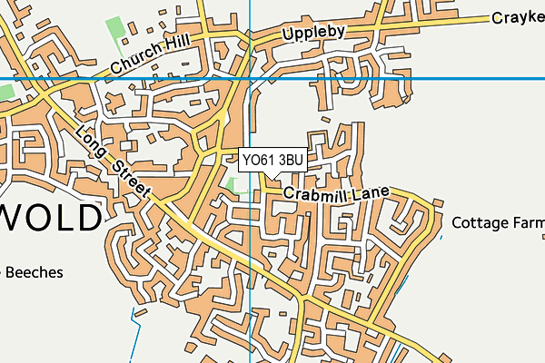YO61 3BU map - OS VectorMap District (Ordnance Survey)