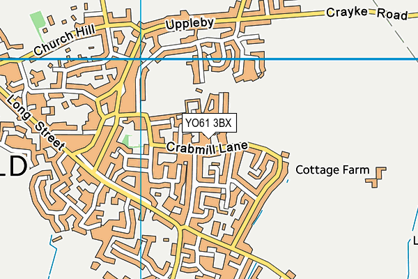 YO61 3BX map - OS VectorMap District (Ordnance Survey)