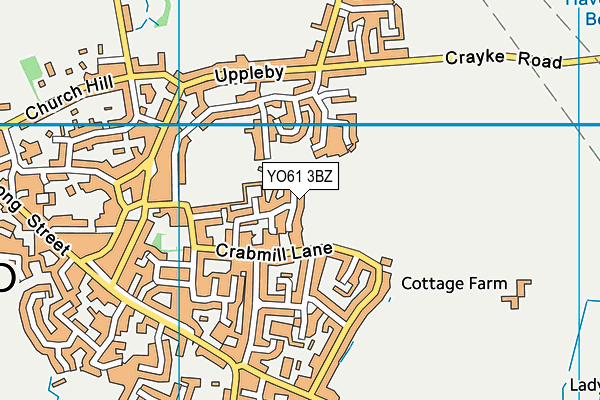 YO61 3BZ map - OS VectorMap District (Ordnance Survey)