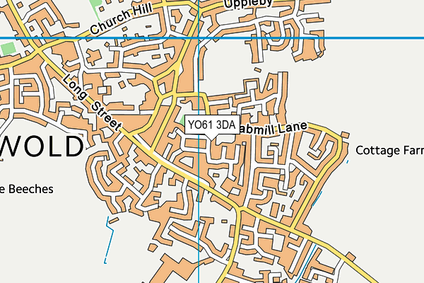 YO61 3DA map - OS VectorMap District (Ordnance Survey)