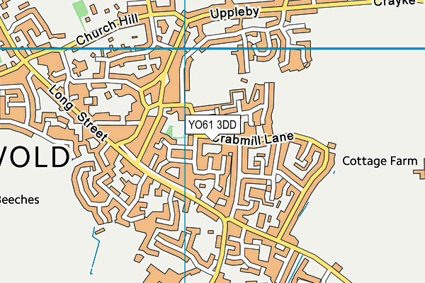 YO61 3DD map - OS VectorMap District (Ordnance Survey)
