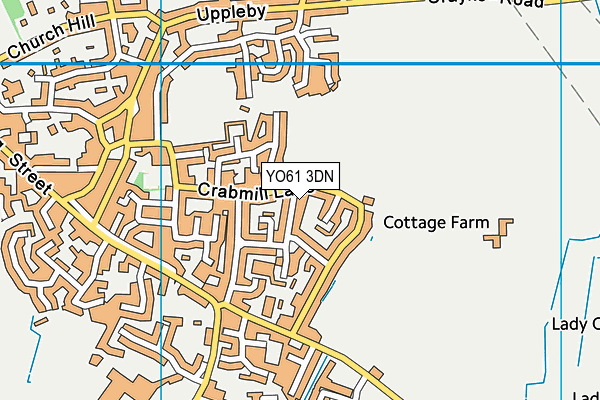 YO61 3DN map - OS VectorMap District (Ordnance Survey)