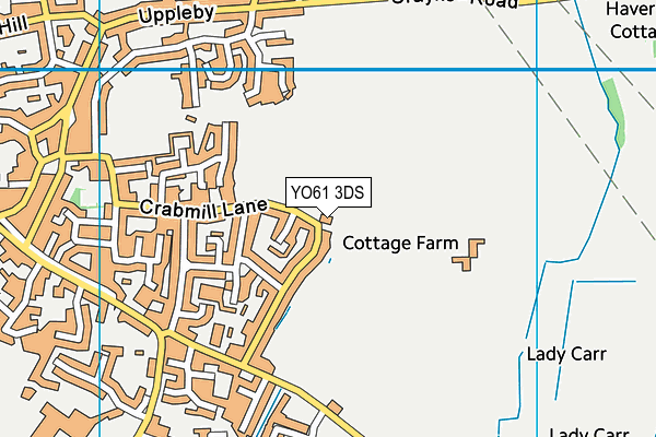 YO61 3DS map - OS VectorMap District (Ordnance Survey)