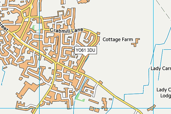 YO61 3DU map - OS VectorMap District (Ordnance Survey)