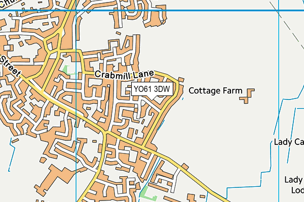 YO61 3DW map - OS VectorMap District (Ordnance Survey)