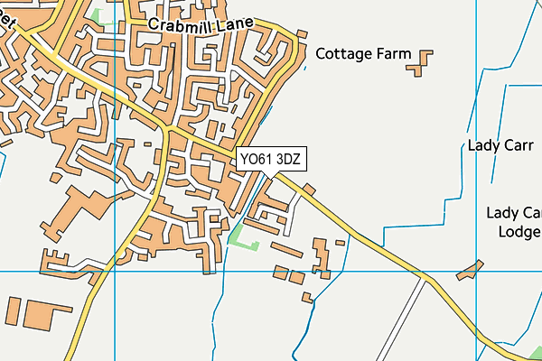 YO61 3DZ map - OS VectorMap District (Ordnance Survey)