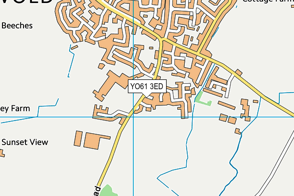 YO61 3ED map - OS VectorMap District (Ordnance Survey)