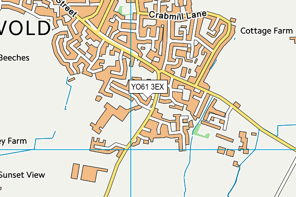 YO61 3EX map - OS VectorMap District (Ordnance Survey)