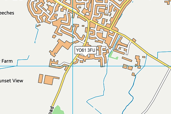 YO61 3FU map - OS VectorMap District (Ordnance Survey)