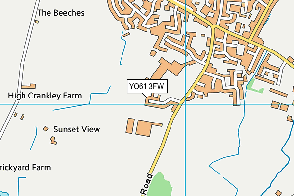 YO61 3FW map - OS VectorMap District (Ordnance Survey)