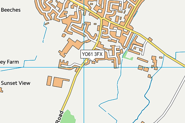 YO61 3FX map - OS VectorMap District (Ordnance Survey)