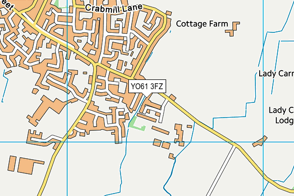 YO61 3FZ map - OS VectorMap District (Ordnance Survey)