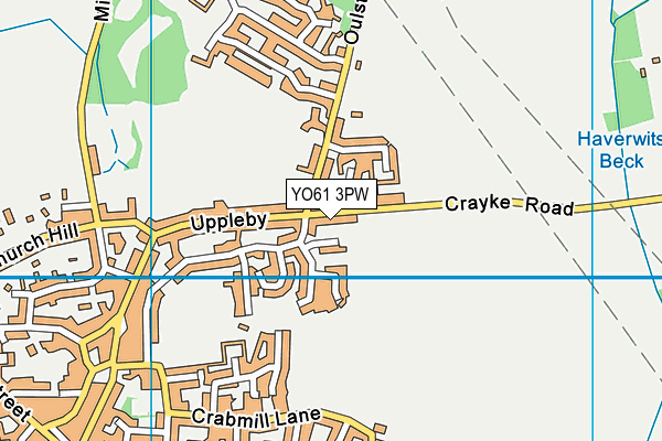 YO61 3PW map - OS VectorMap District (Ordnance Survey)