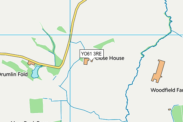 YO61 3RE map - OS VectorMap District (Ordnance Survey)