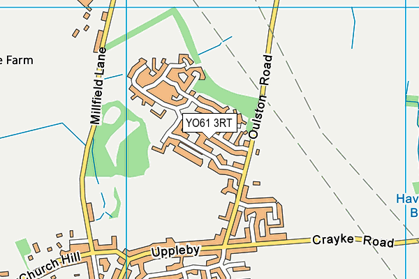 YO61 3RT map - OS VectorMap District (Ordnance Survey)