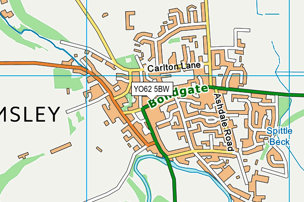 YO62 5BW map - OS VectorMap District (Ordnance Survey)