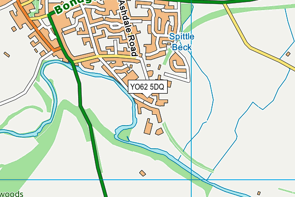YO62 5DQ map - OS VectorMap District (Ordnance Survey)