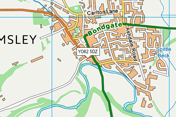 YO62 5DZ map - OS VectorMap District (Ordnance Survey)