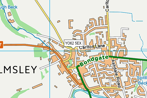YO62 5EX map - OS VectorMap District (Ordnance Survey)