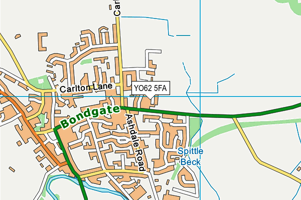 YO62 5FA map - OS VectorMap District (Ordnance Survey)
