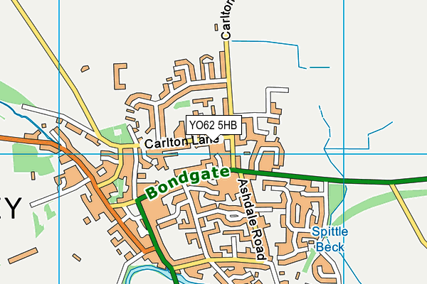 YO62 5HB map - OS VectorMap District (Ordnance Survey)