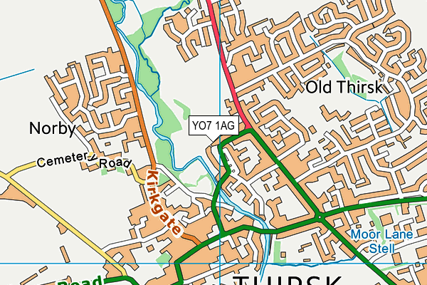 YO7 1AG map - OS VectorMap District (Ordnance Survey)