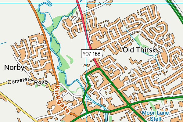 YO7 1BB map - OS VectorMap District (Ordnance Survey)