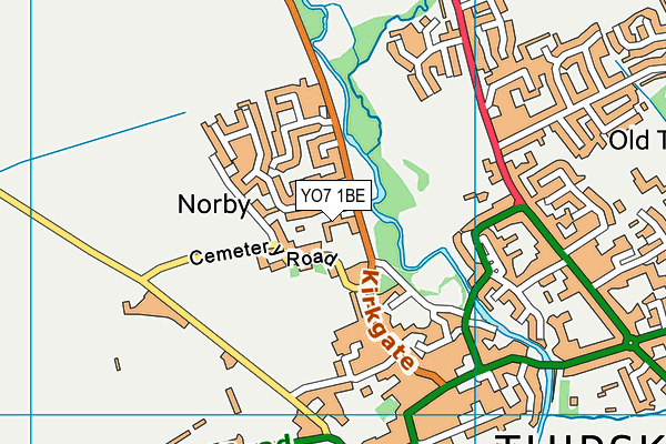 YO7 1BE map - OS VectorMap District (Ordnance Survey)
