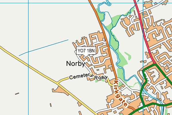YO7 1BN map - OS VectorMap District (Ordnance Survey)