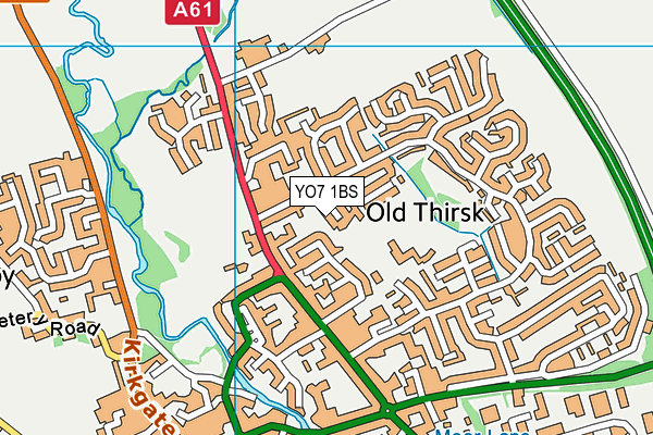 YO7 1BS map - OS VectorMap District (Ordnance Survey)
