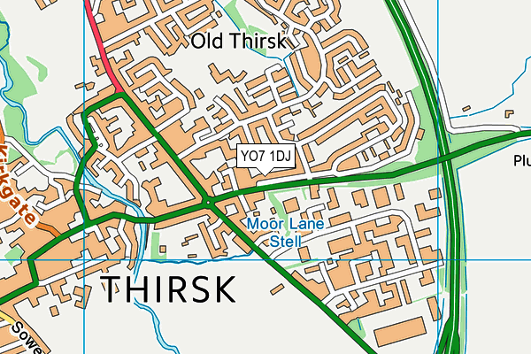 YO7 1DJ map - OS VectorMap District (Ordnance Survey)