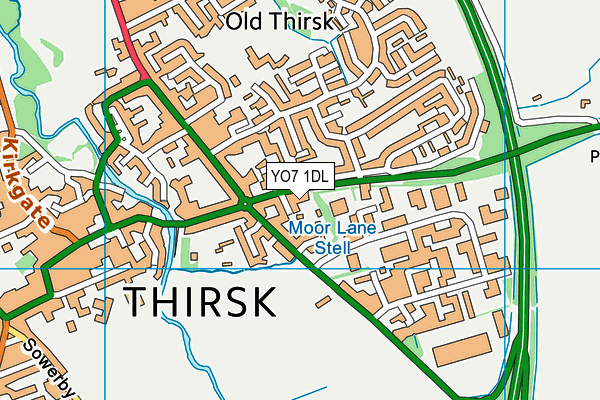 YO7 1DL map - OS VectorMap District (Ordnance Survey)