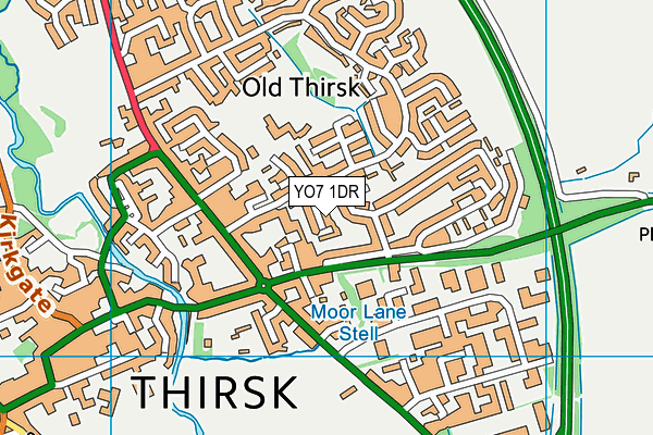 YO7 1DR map - OS VectorMap District (Ordnance Survey)
