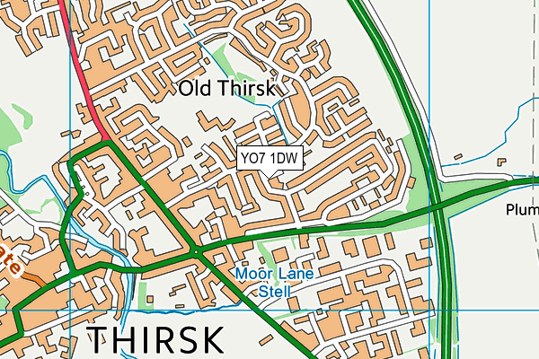 YO7 1DW map - OS VectorMap District (Ordnance Survey)