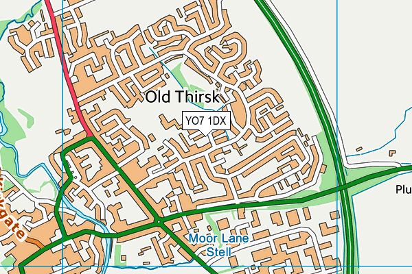 YO7 1DX map - OS VectorMap District (Ordnance Survey)