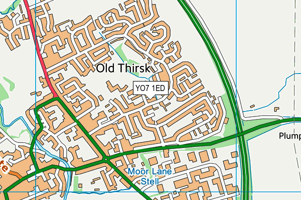 YO7 1ED map - OS VectorMap District (Ordnance Survey)